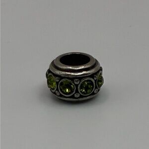 Brighton Silver-Tone Green Crystal Spacer Bead Charm
